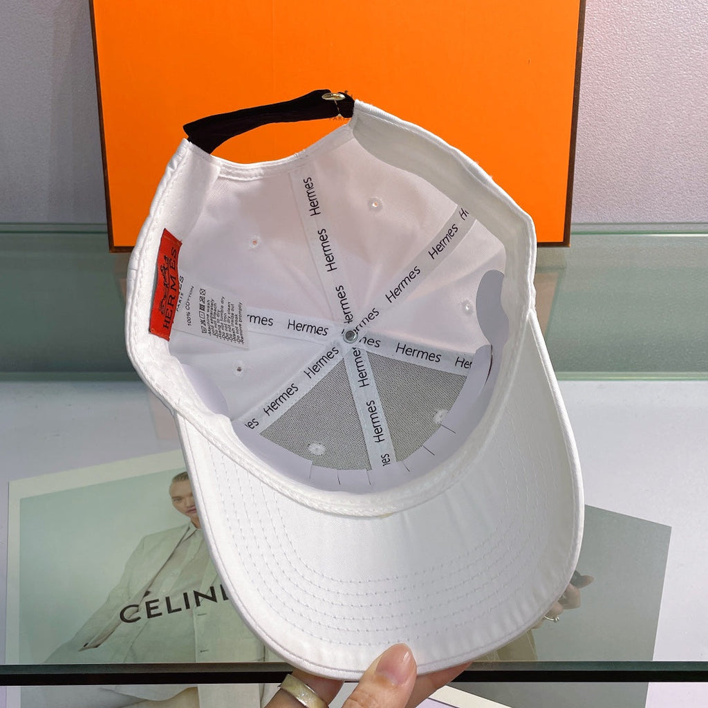 Hermès H Embroidered Cotton Baseball Cap