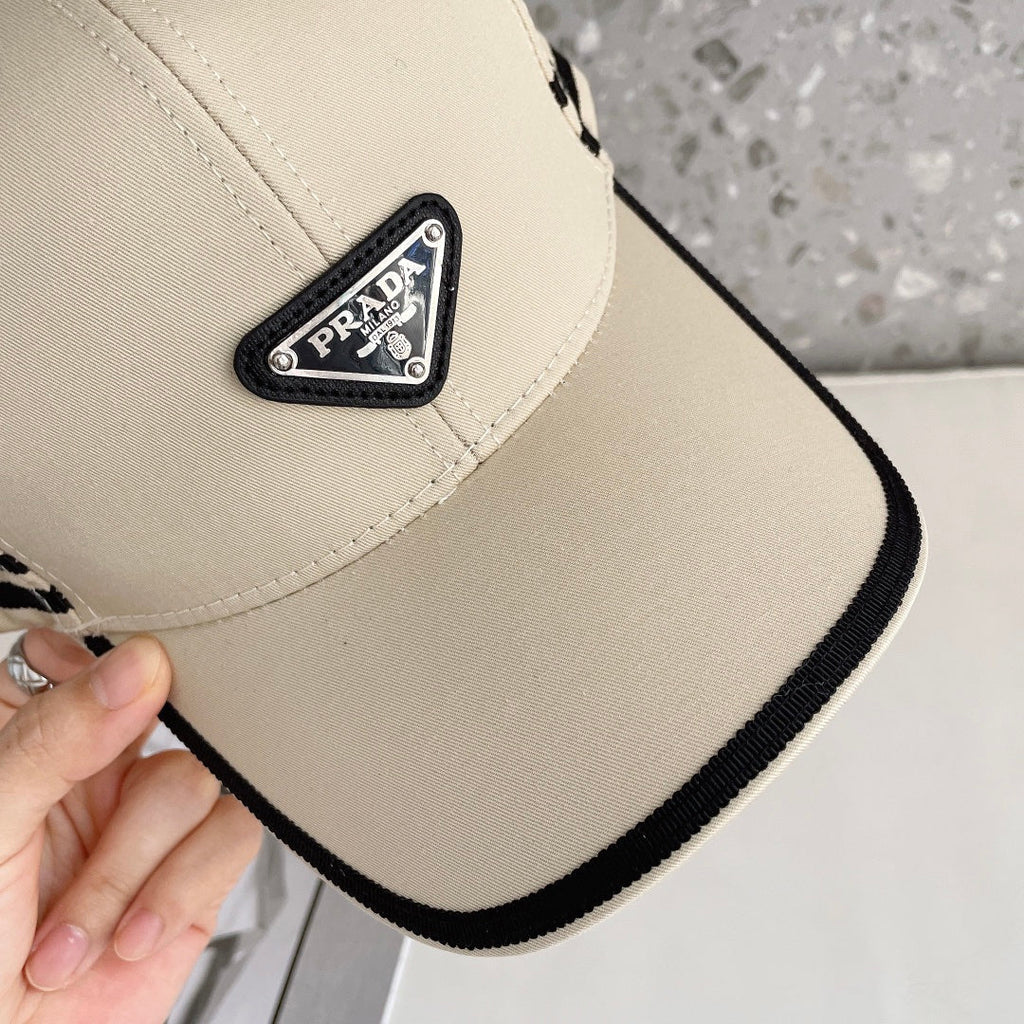 Prada Triangle Logo Baseball Cap | Luxury Designer Cotton Hat