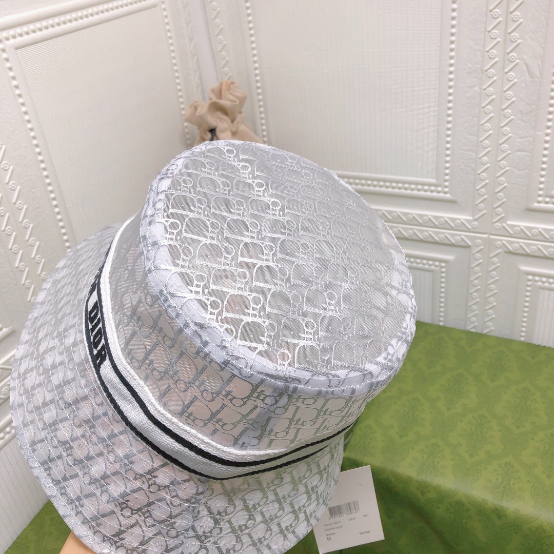 Dior Sheer Organza Logo Bucket Hat for Women & Men