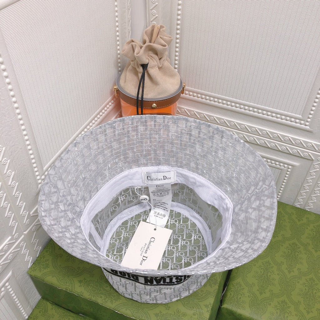 Dior Sheer Organza Logo Bucket Hat for Women & Men