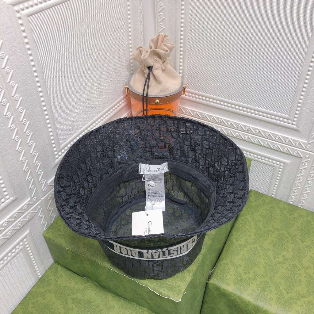 Dior Sheer Organza Logo Bucket Hat for Women & Men