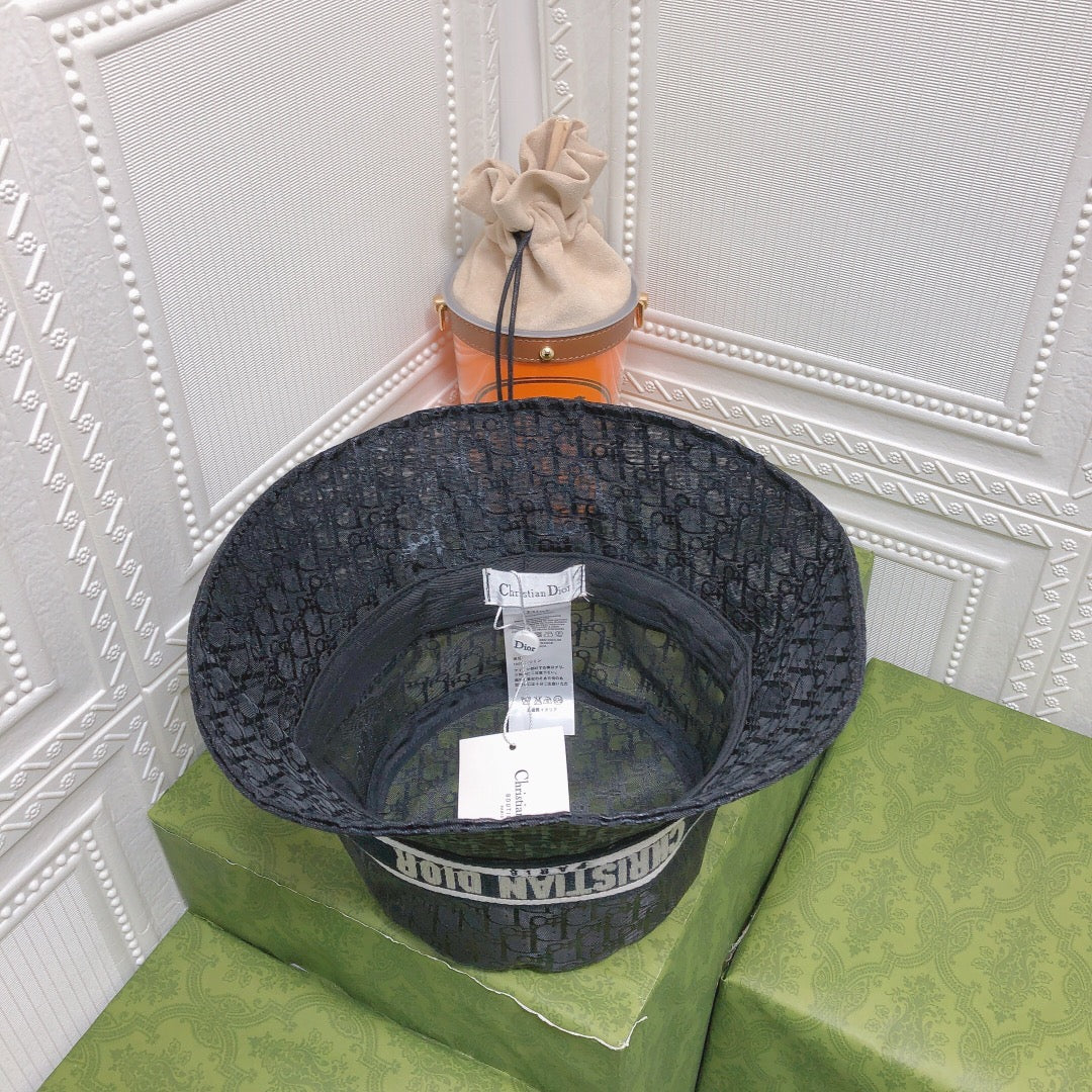 Dior Sheer Organza Logo Bucket Hat for Women & Men