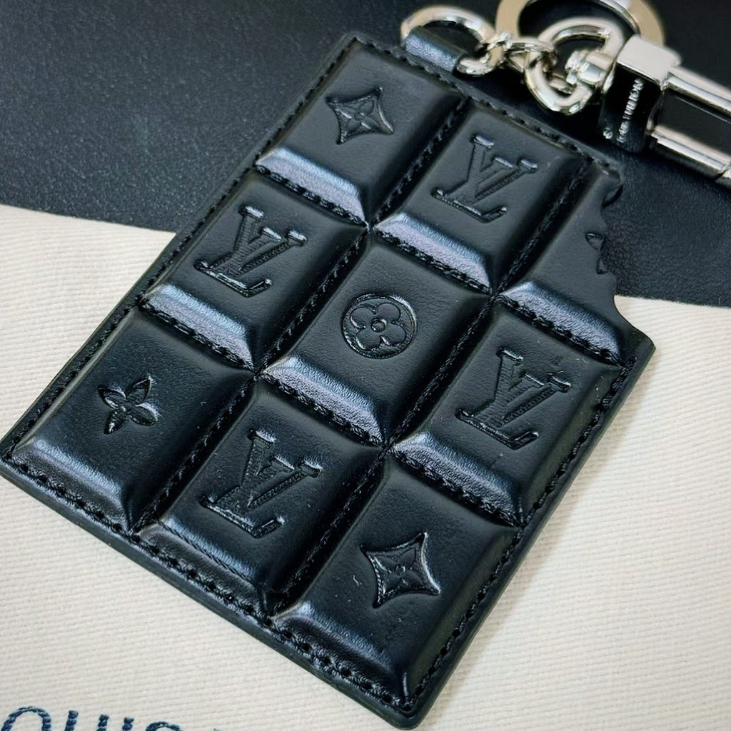 Louis Vuitton Damier Leather Chocolate Keychain | Luxury Designer Bag Charm & Car Key Holder