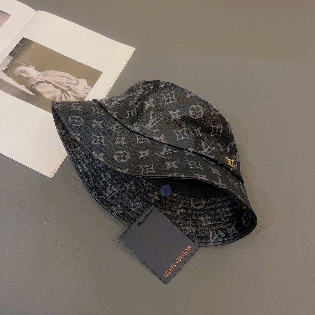 Louis Vuitton Monogram Leather Bucket Hat | Luxury Designer LV Hat