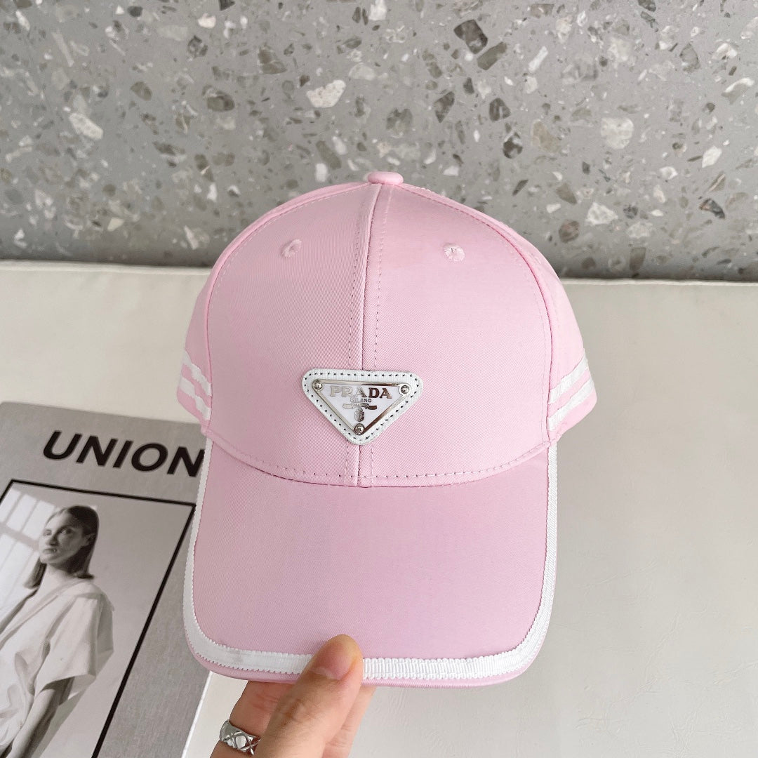 Prada Triangle Logo Baseball Cap | Luxury Designer Cotton Hat