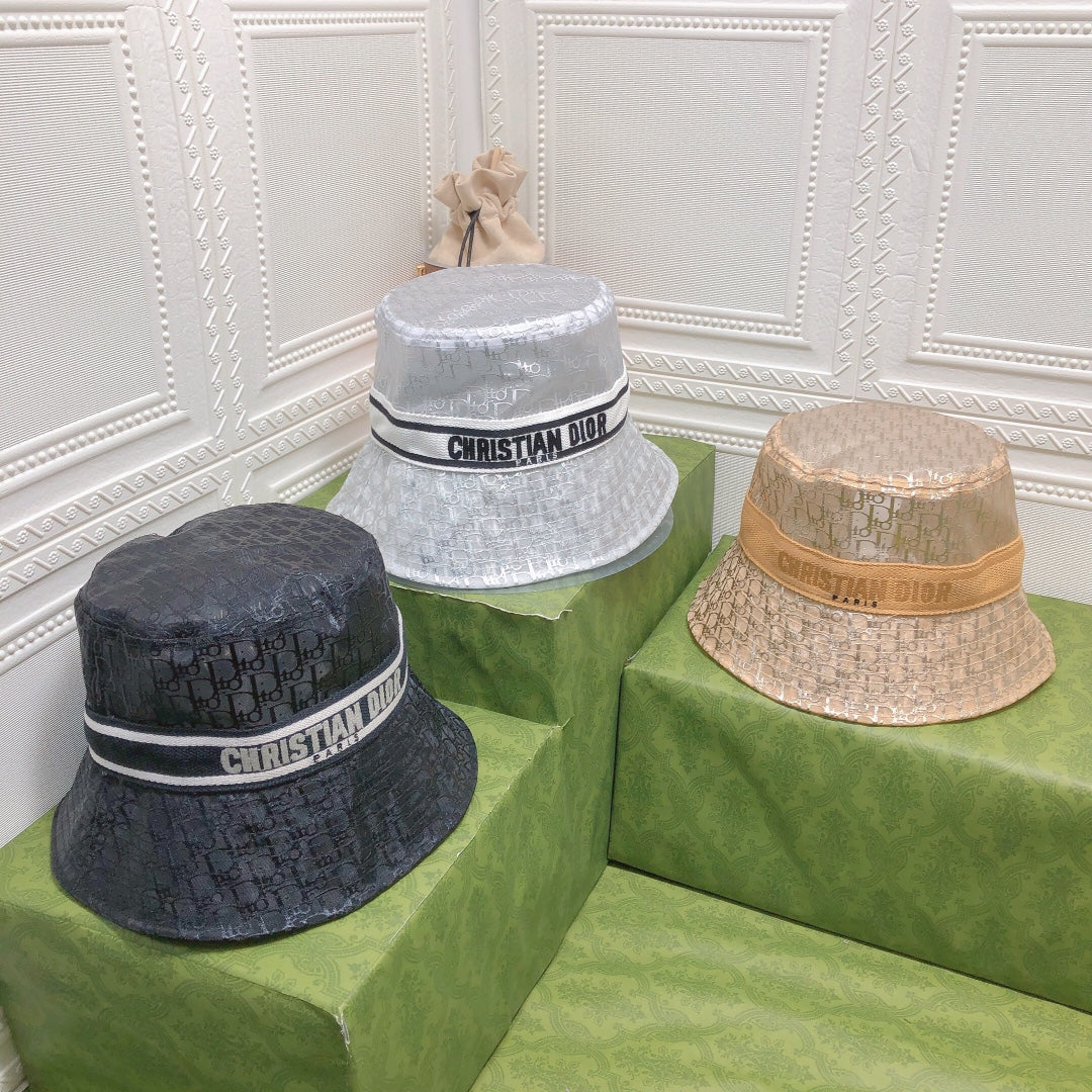 Dior Sheer Organza Logo Bucket Hat for Women & Men