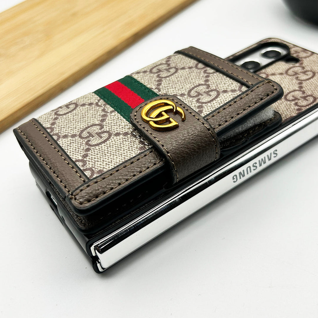 Leather Gucci Samsung Galaxy Z Fold 7 Case – Premium Luxury Fold Cover
