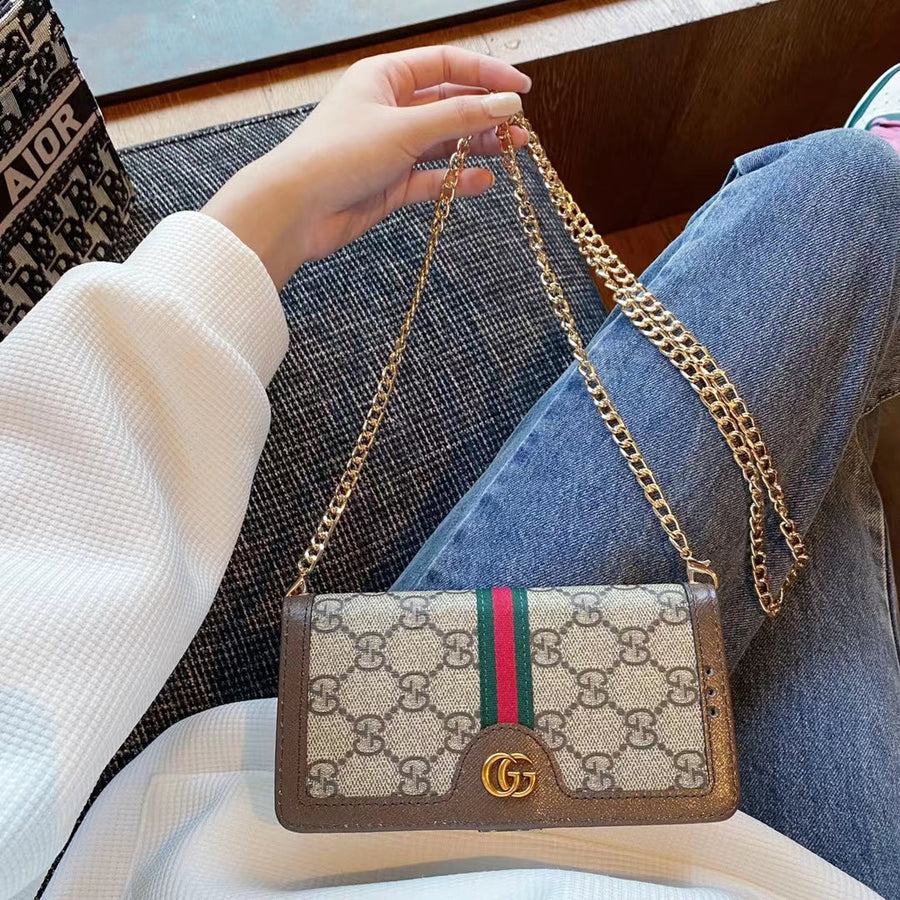 Luxury Gucci GG Samsung Phone Bag Case with Card Holder – Samsung S26 Ultra