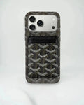 Black Goyard iPhone 17 Pro Max MagSafe Case with Cardholder, Goyard Pattern