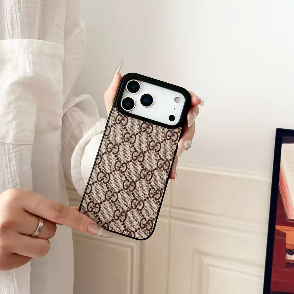 Gucci iPhone 18 Pro Case – Small Monogram & Damier Leather