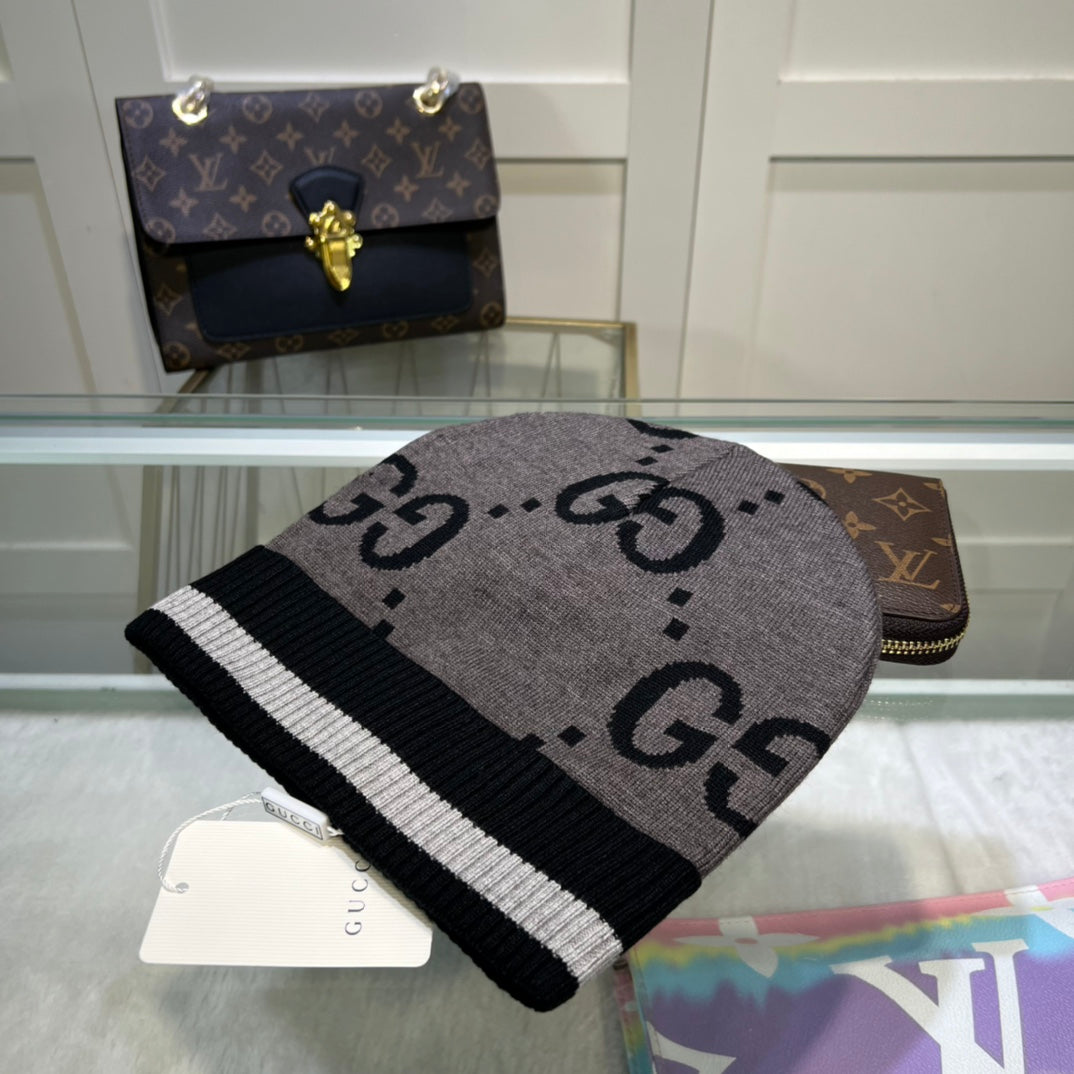 Gucci GG Jacquard Wool Knit Beanie | Luxury Designer Winter Hat