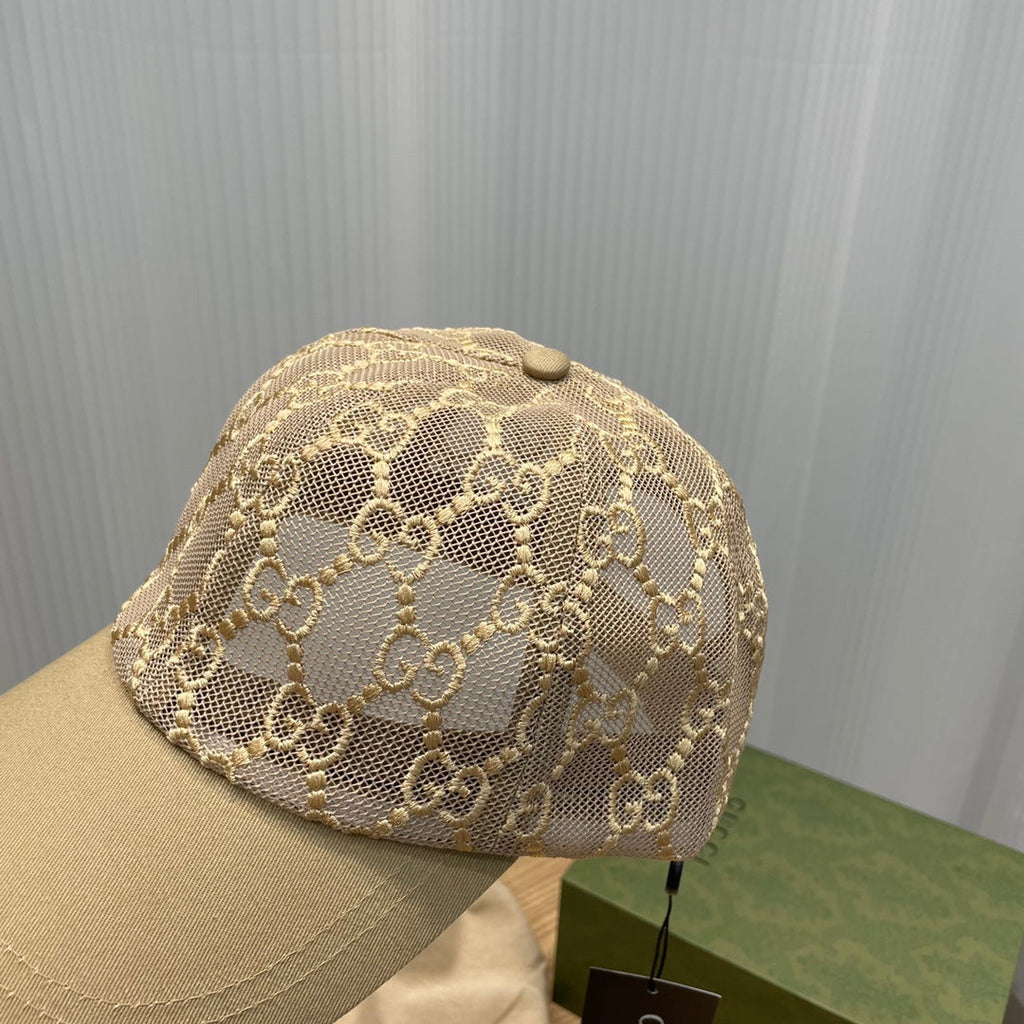 Gucci GG Embroidered Lace Baseball Cap