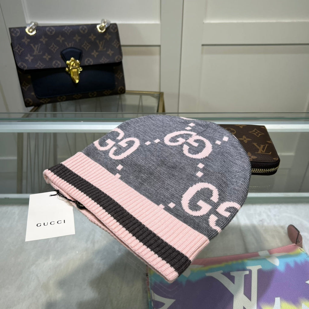 Gucci GG Jacquard Wool Knit Beanie | Luxury Designer Winter Hat