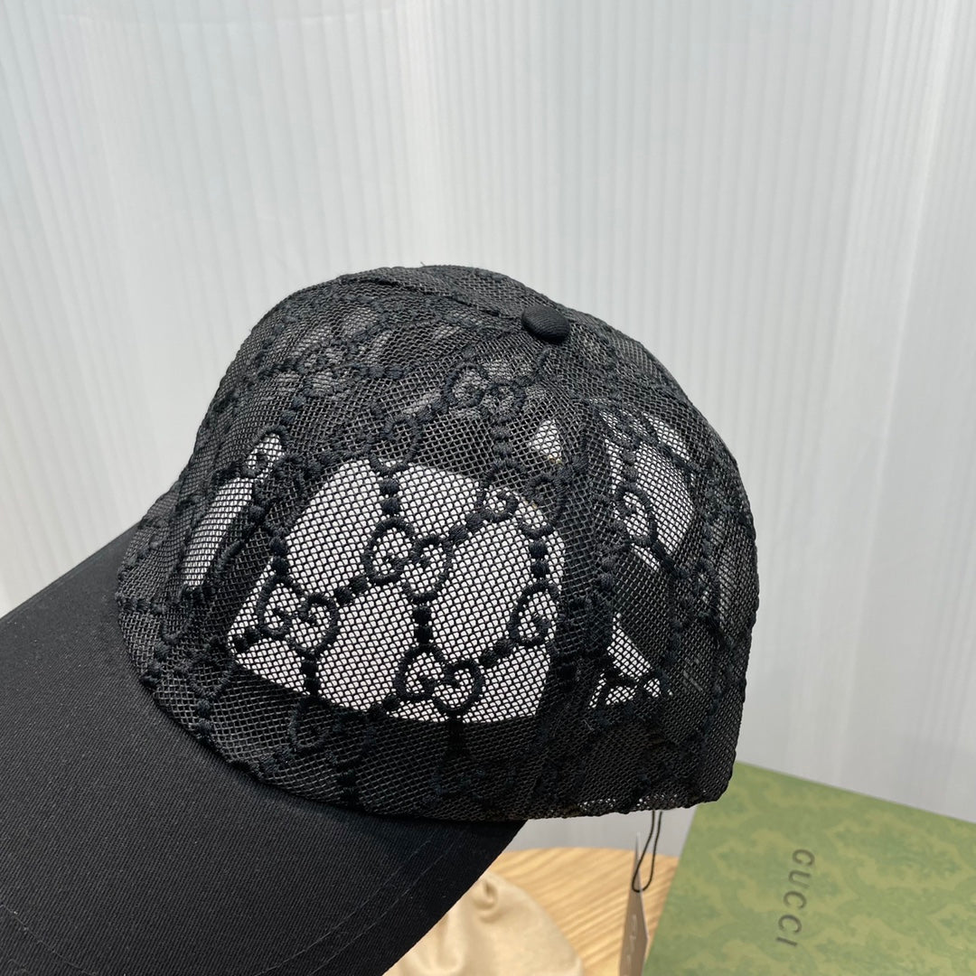 Gucci GG Embroidered Lace Baseball Cap