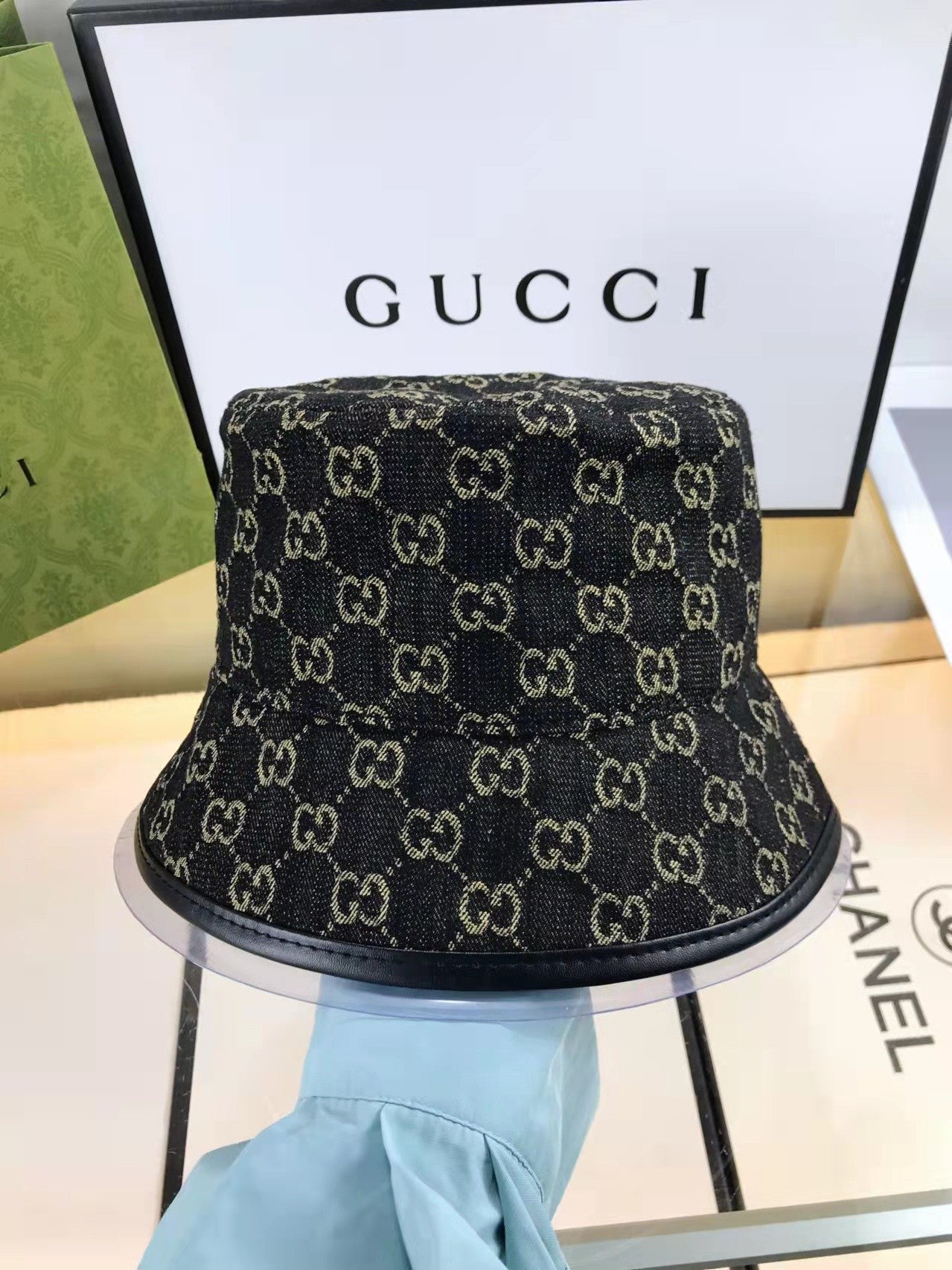 Gucci GG Monogram Premium Denim Bucket Hat for Men & Women