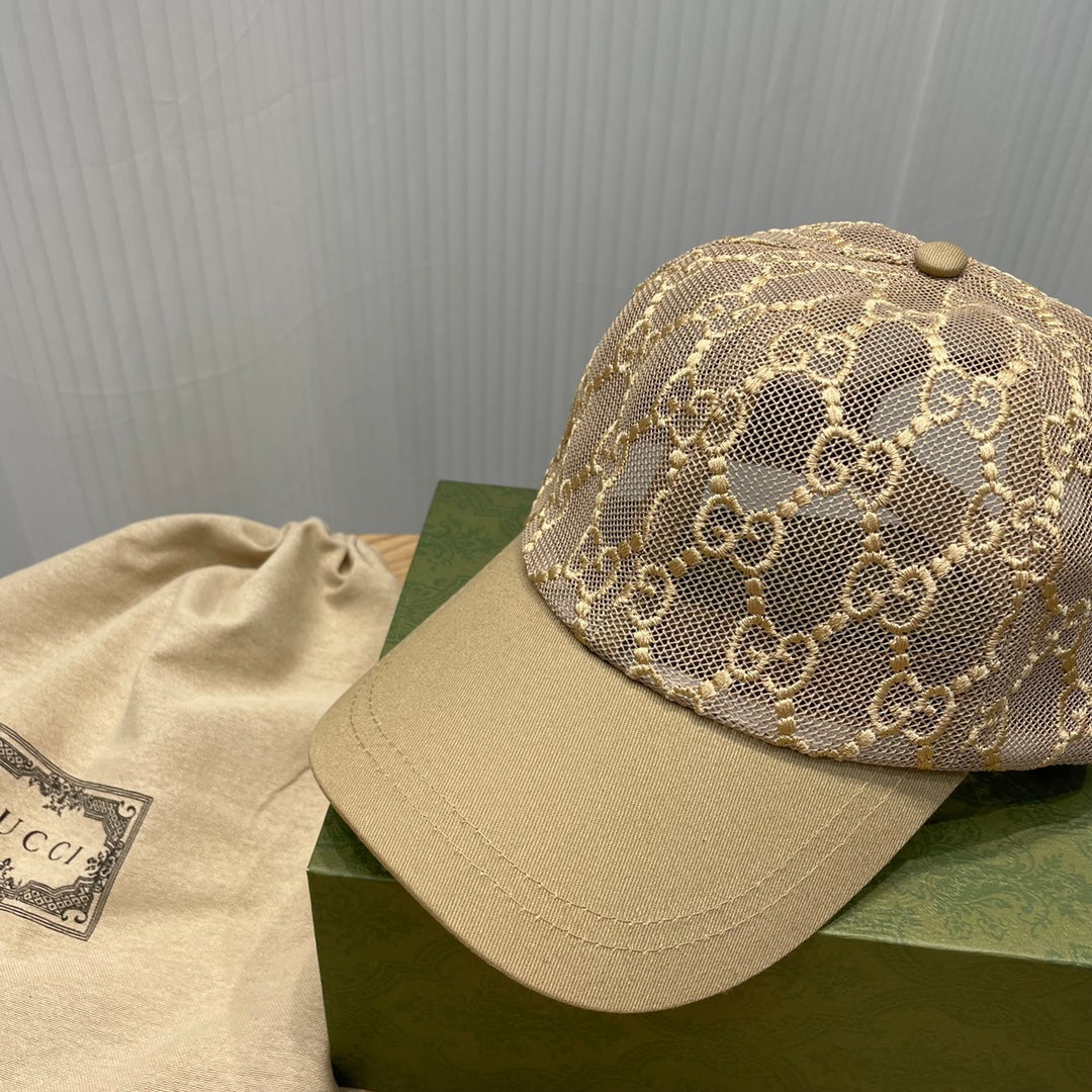 Gucci GG Embroidered Lace Baseball Cap