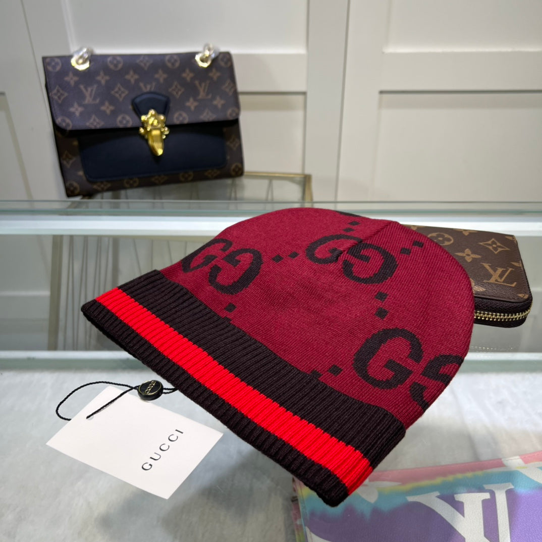 Gucci GG Jacquard Wool Knit Beanie | Luxury Designer Winter Hat