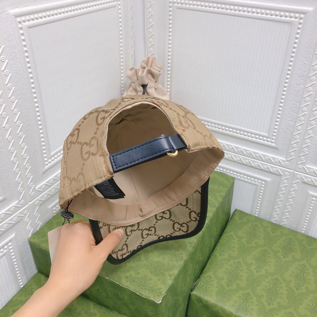 Gucci Leather Trim Baseball Cap