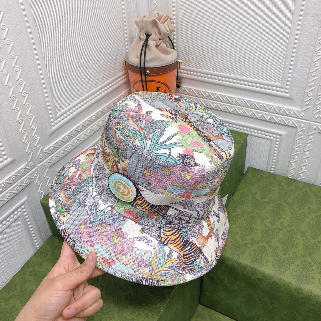 Gucci Floral Tiger Cotton Bucket Hat | Luxury Designer Botanical Bucket Hat