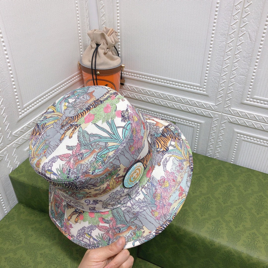 Gucci Floral Tiger Cotton Bucket Hat | Luxury Designer Botanical Bucket Hat