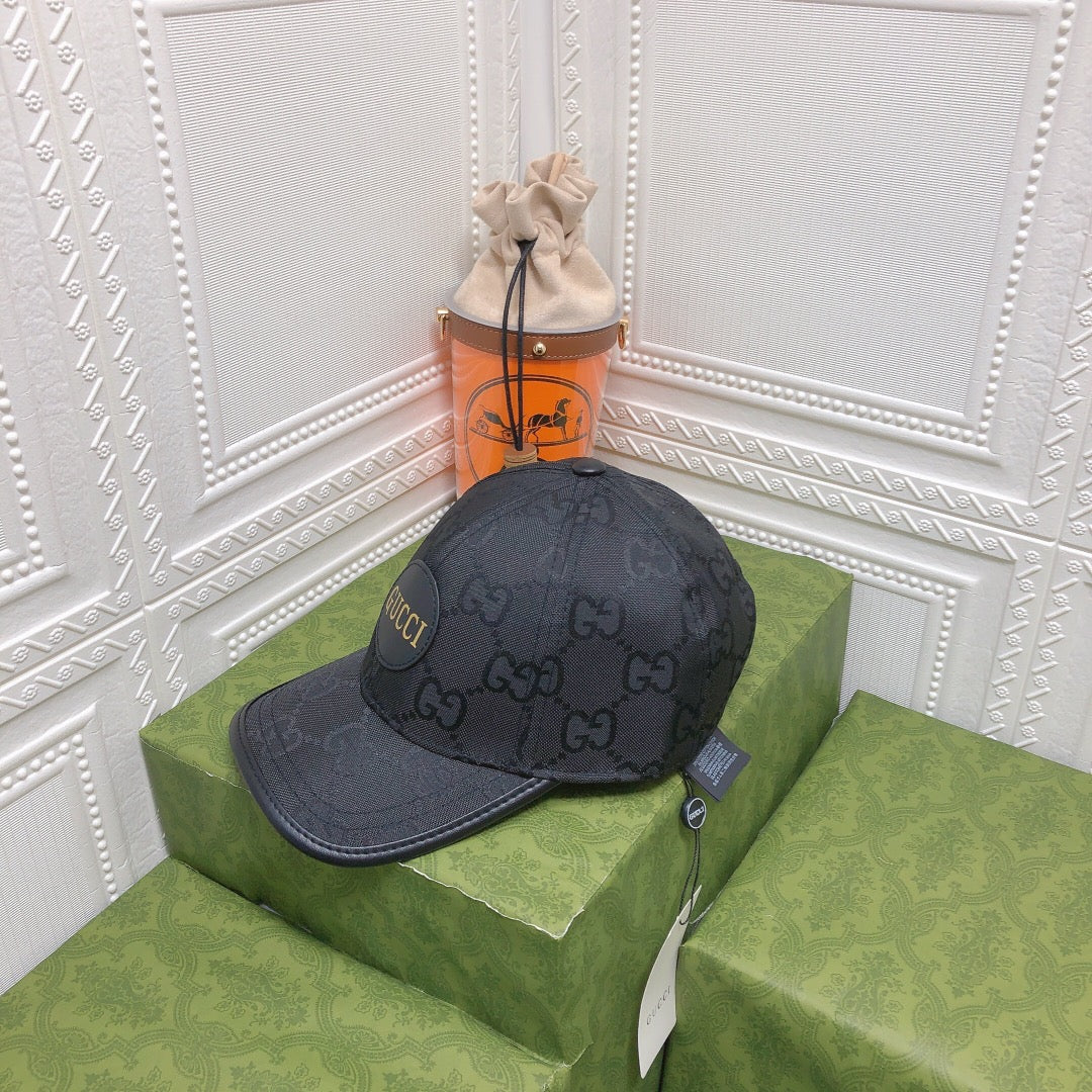 Gucci Leather Trim Baseball Cap