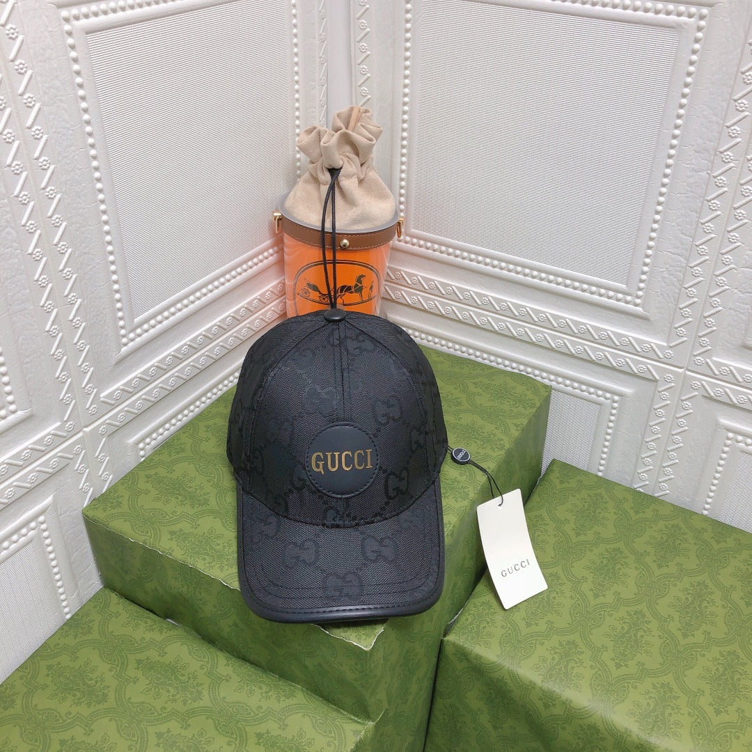 Gucci Leather Trim Baseball Cap