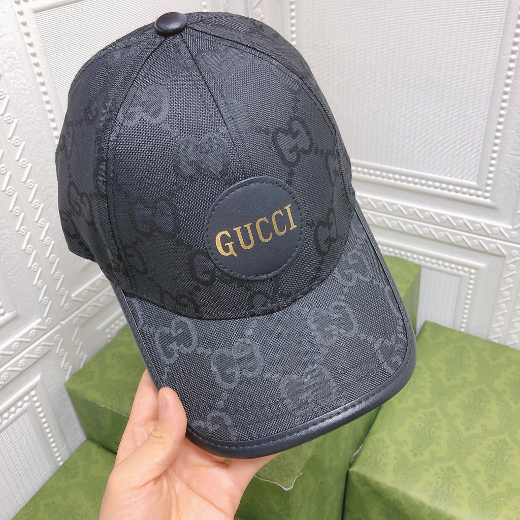 Gucci Leather Trim Baseball Cap