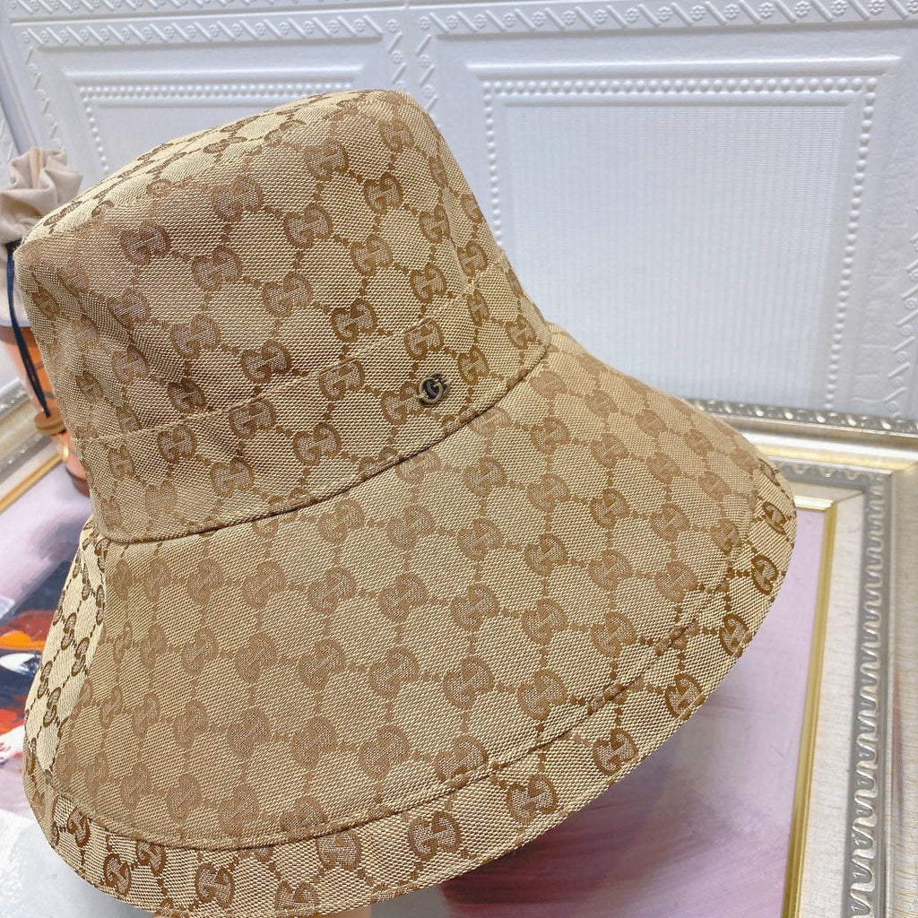 Gucci GG Monogram Wide Brim Denim Hat