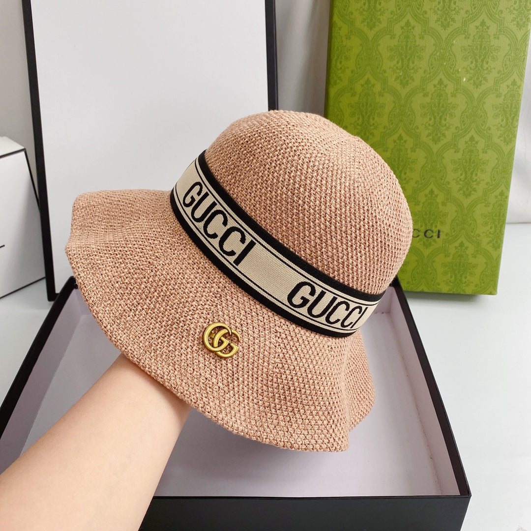 Gucci Wave Woven Ice Silk Hemp Bucket Hat for Men & Women | Luxury Designer Hat