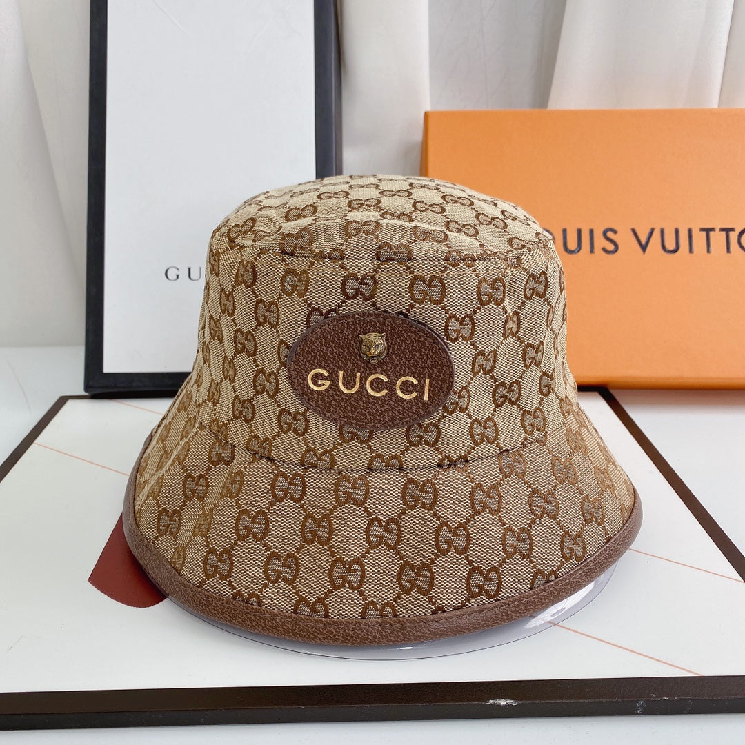Gucci Tiger Head Embroidered Canvas Bucket Hat for Men & Women