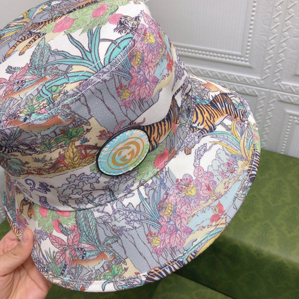 Gucci Floral Tiger Cotton Bucket Hat | Luxury Designer Botanical Bucket Hat