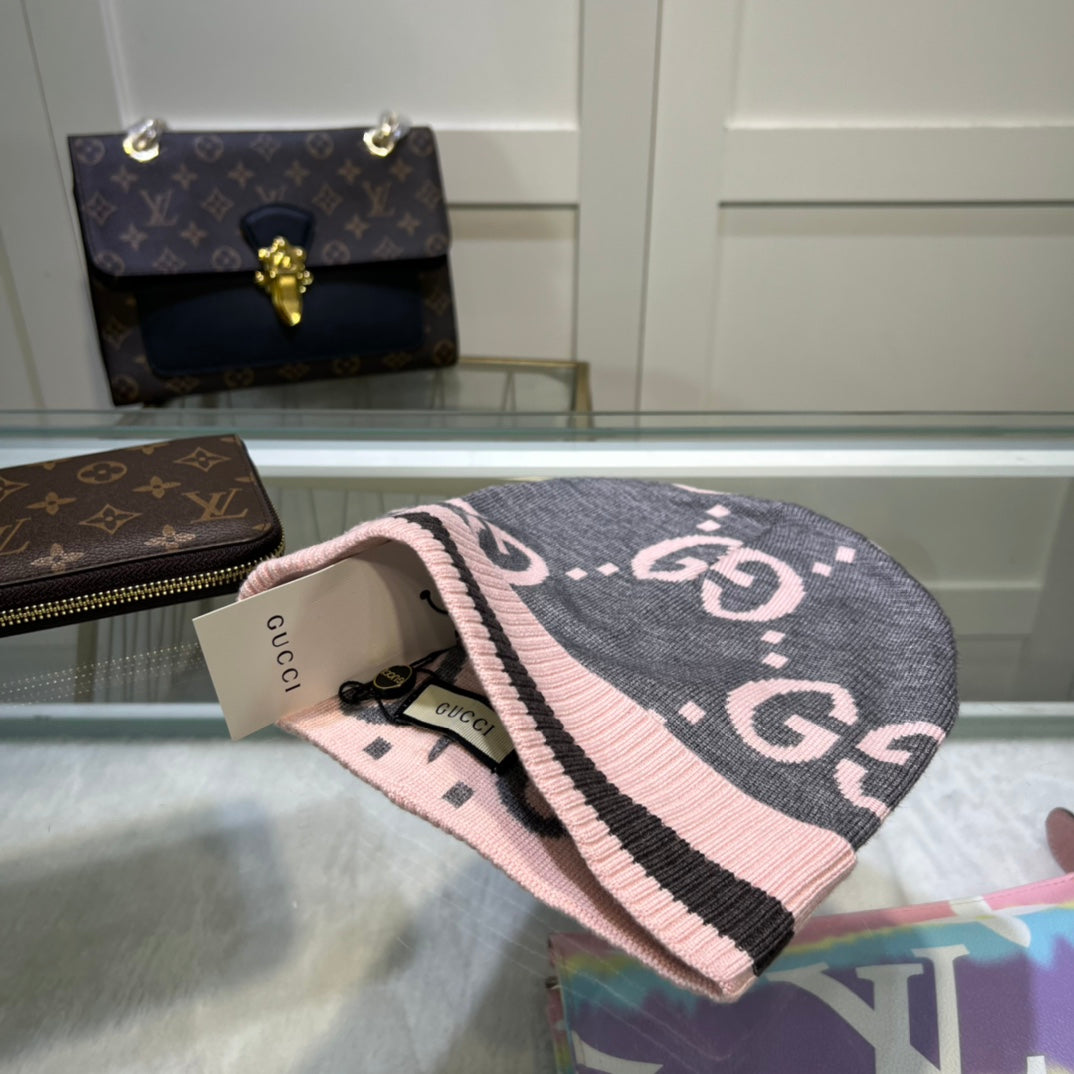 Gucci GG Jacquard Wool Knit Beanie | Luxury Designer Winter Hat