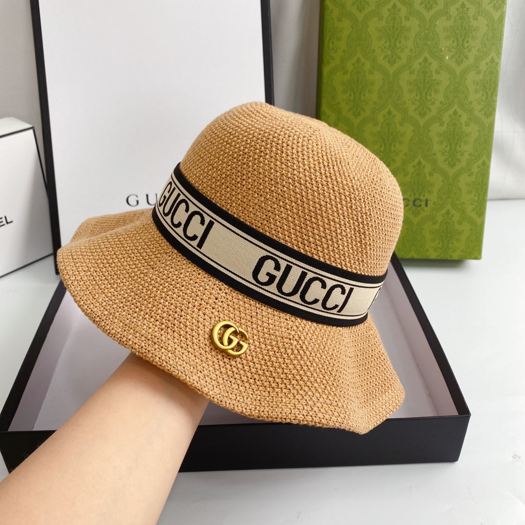 Gucci Wave Woven Ice Silk Hemp Bucket Hat for Men & Women | Luxury Designer Hat