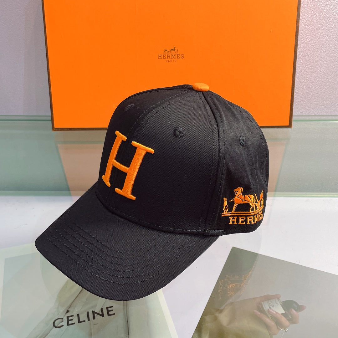 Hermès H Embroidered Cotton Baseball Cap