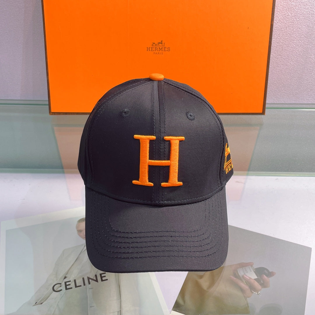 Hermès H Embroidered Cotton Baseball Cap