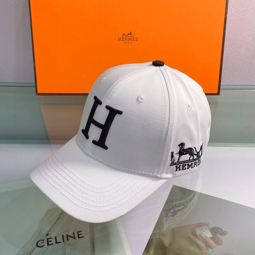Hermès H Embroidered Cotton Baseball Cap