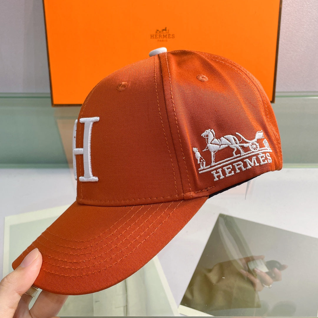 Hermès H Embroidered Cotton Baseball Cap