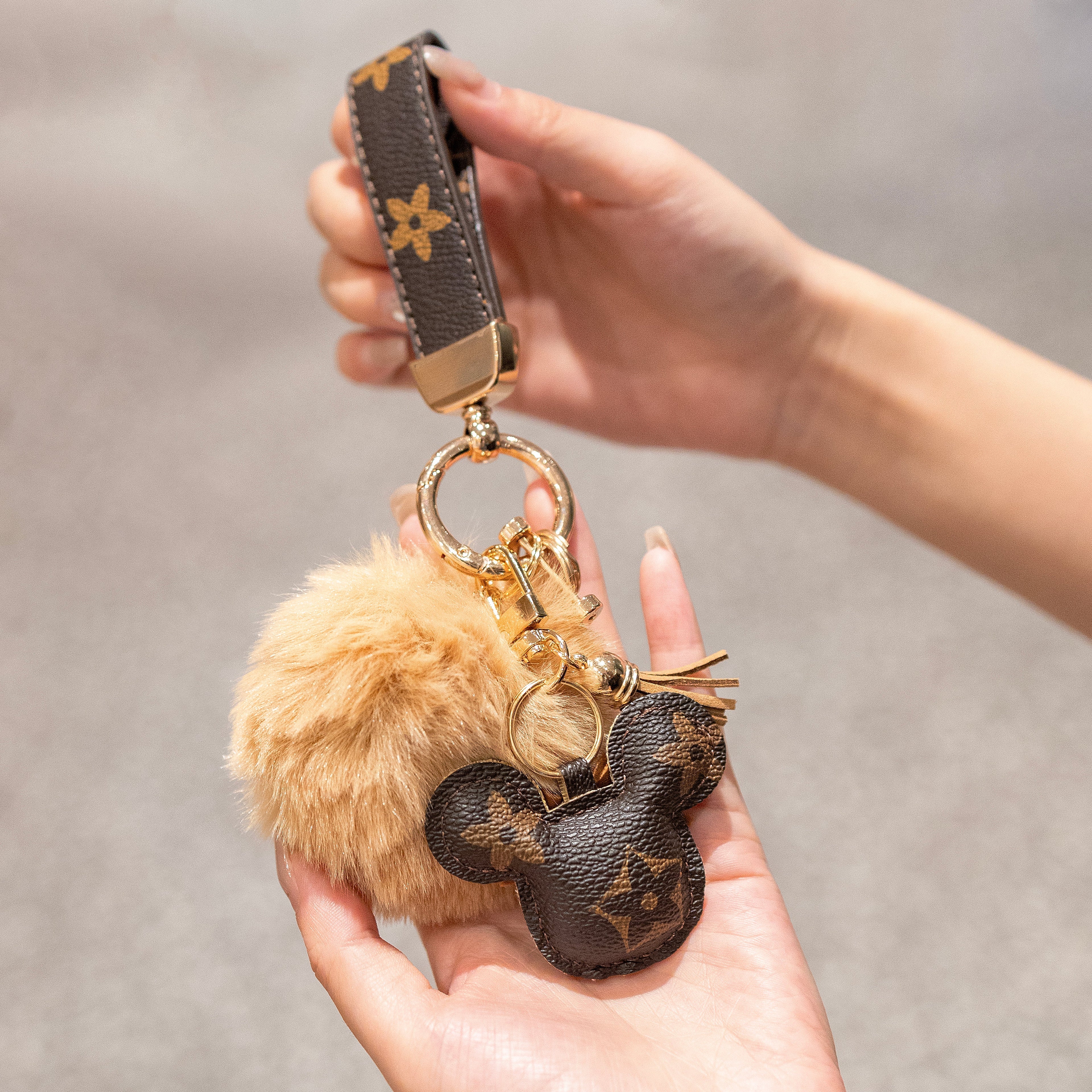 Louis Vuitton Monogram Mickey Pom-Pom Bag Charm Keychain