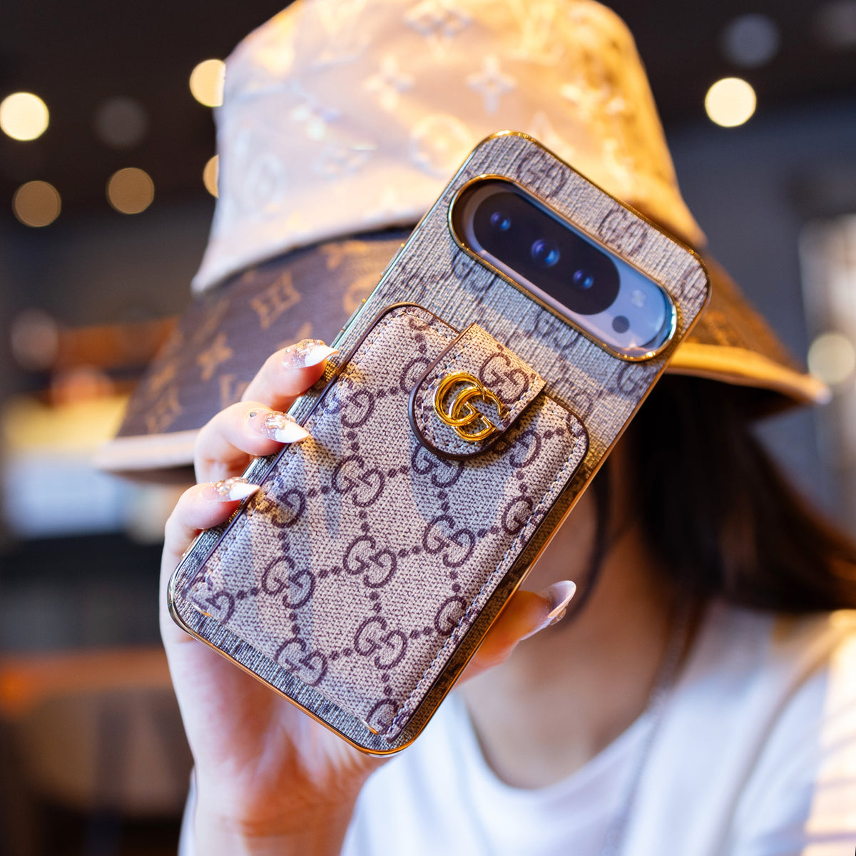 Leather Gucci Google Pixel 10 Pro XL Case – Luxury Designer Cover