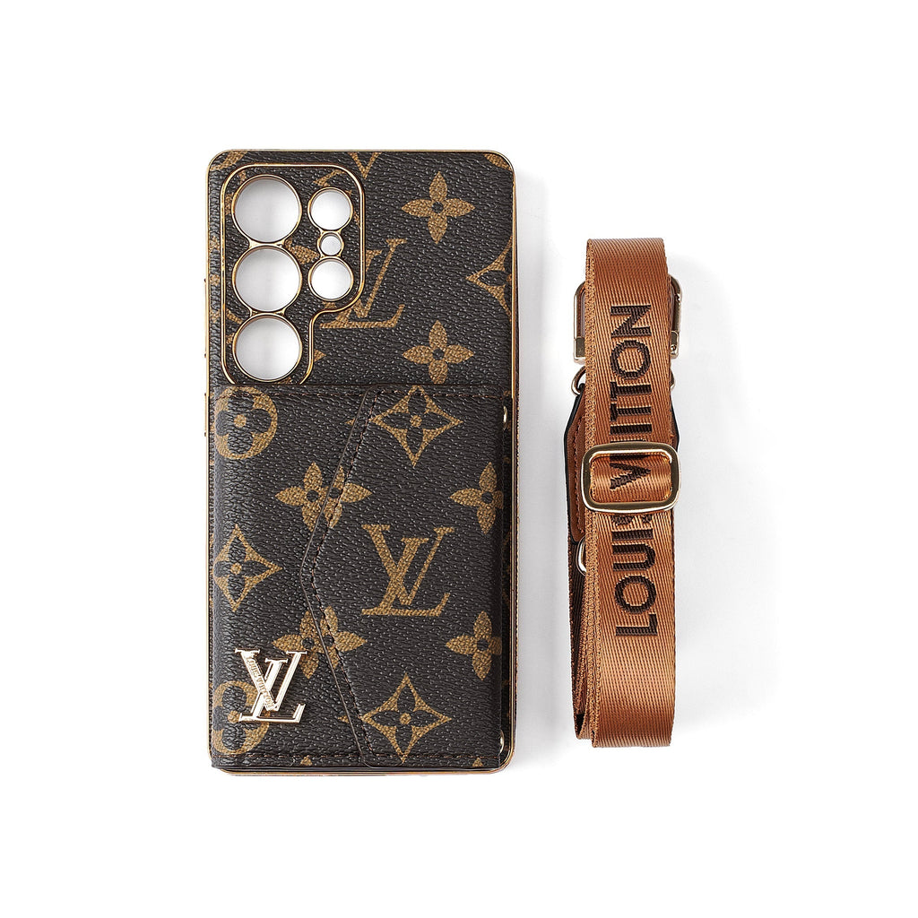 Luxury Louis Vuitton Samsung Galaxy S26 Ultra Wallet Case with Strap – Designer Leather Cover
