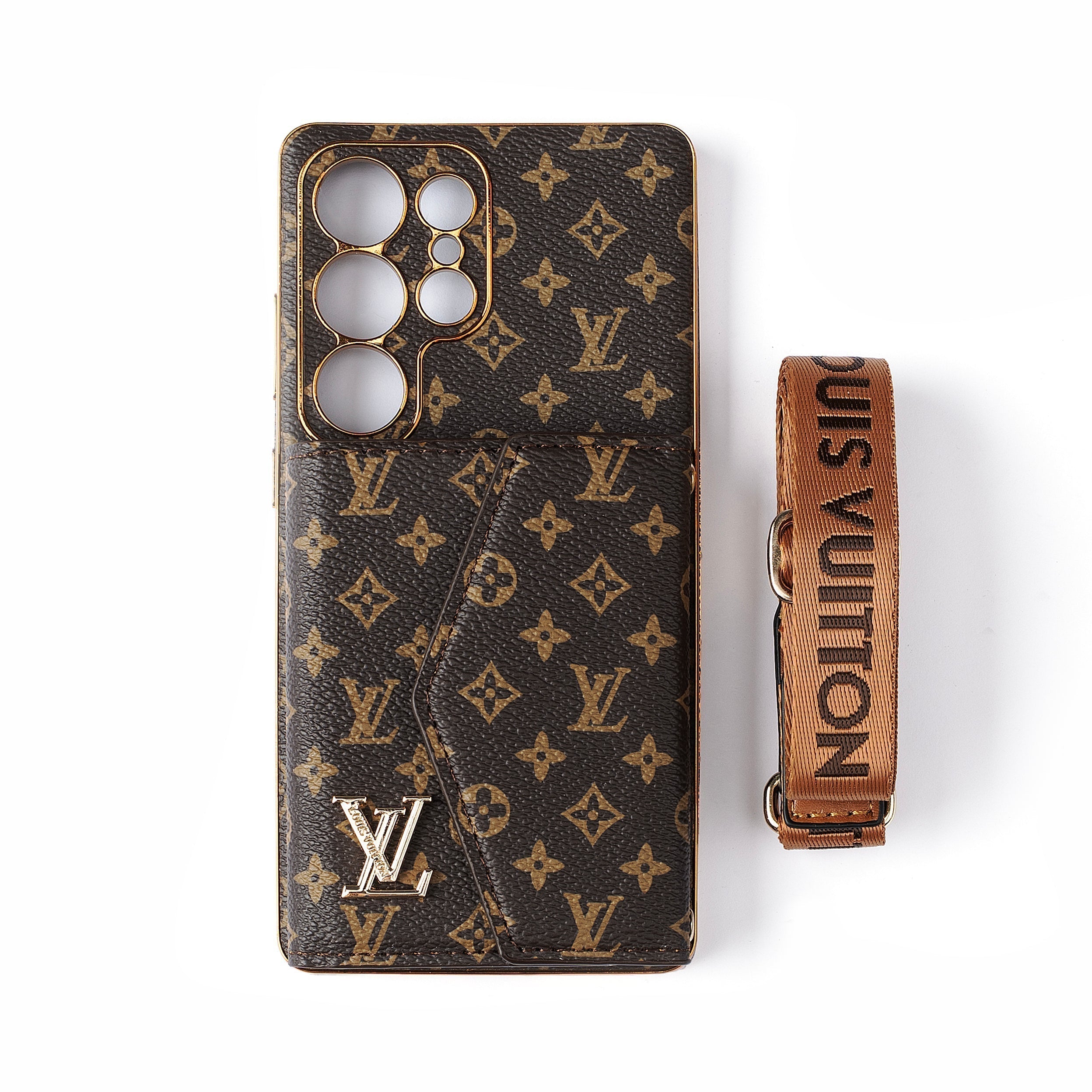 Luxury Louis Vuitton Samsung Galaxy S26 Ultra Wallet Case with Strap – Designer Leather Cover