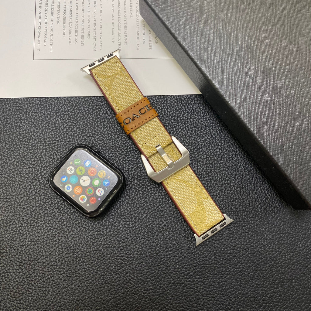 Luxury Coach Apple Watch Band – Leather Strap for Apple Watch Series 11