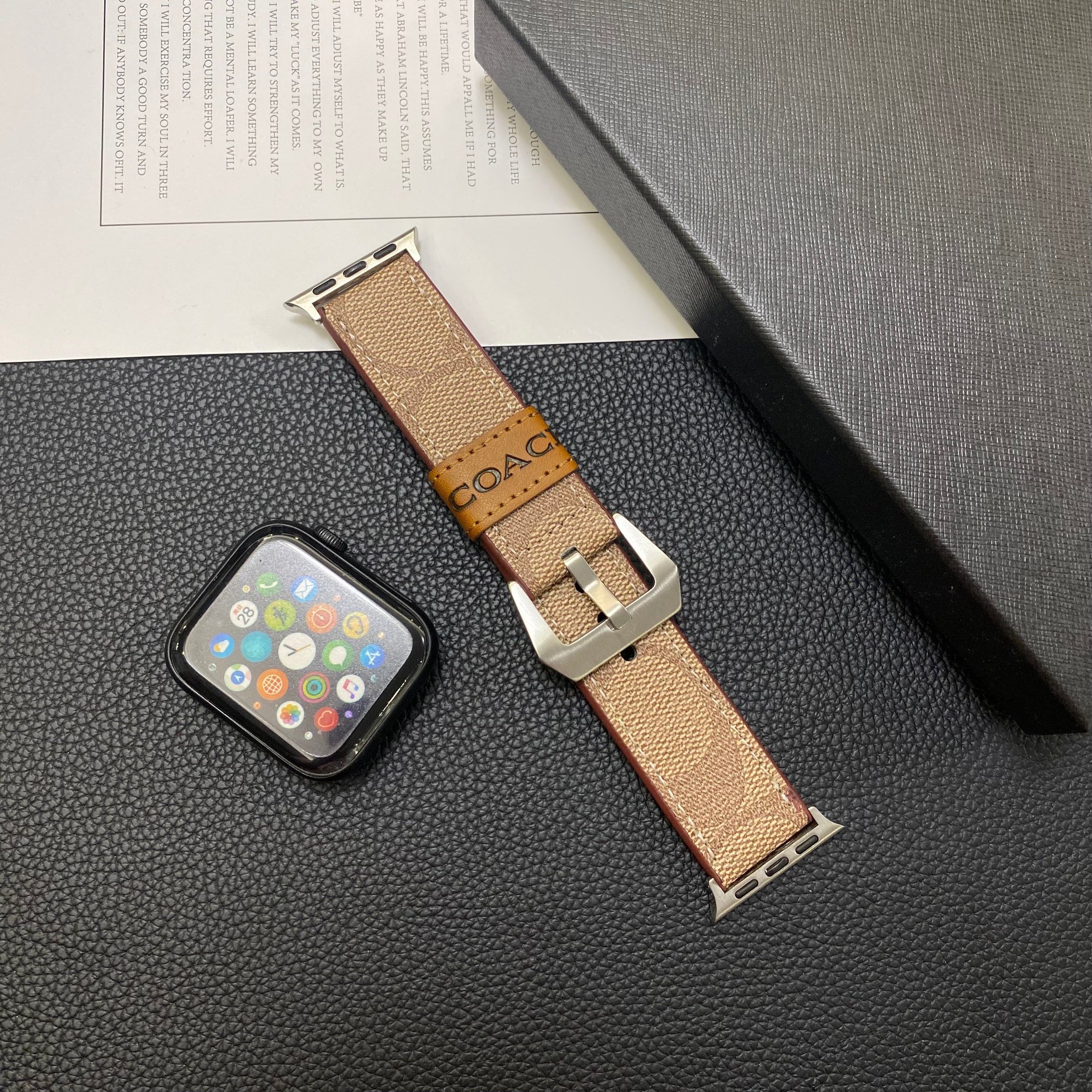 Luxury Coach Apple Watch Band – Leather Strap for Apple Watch Ultra
