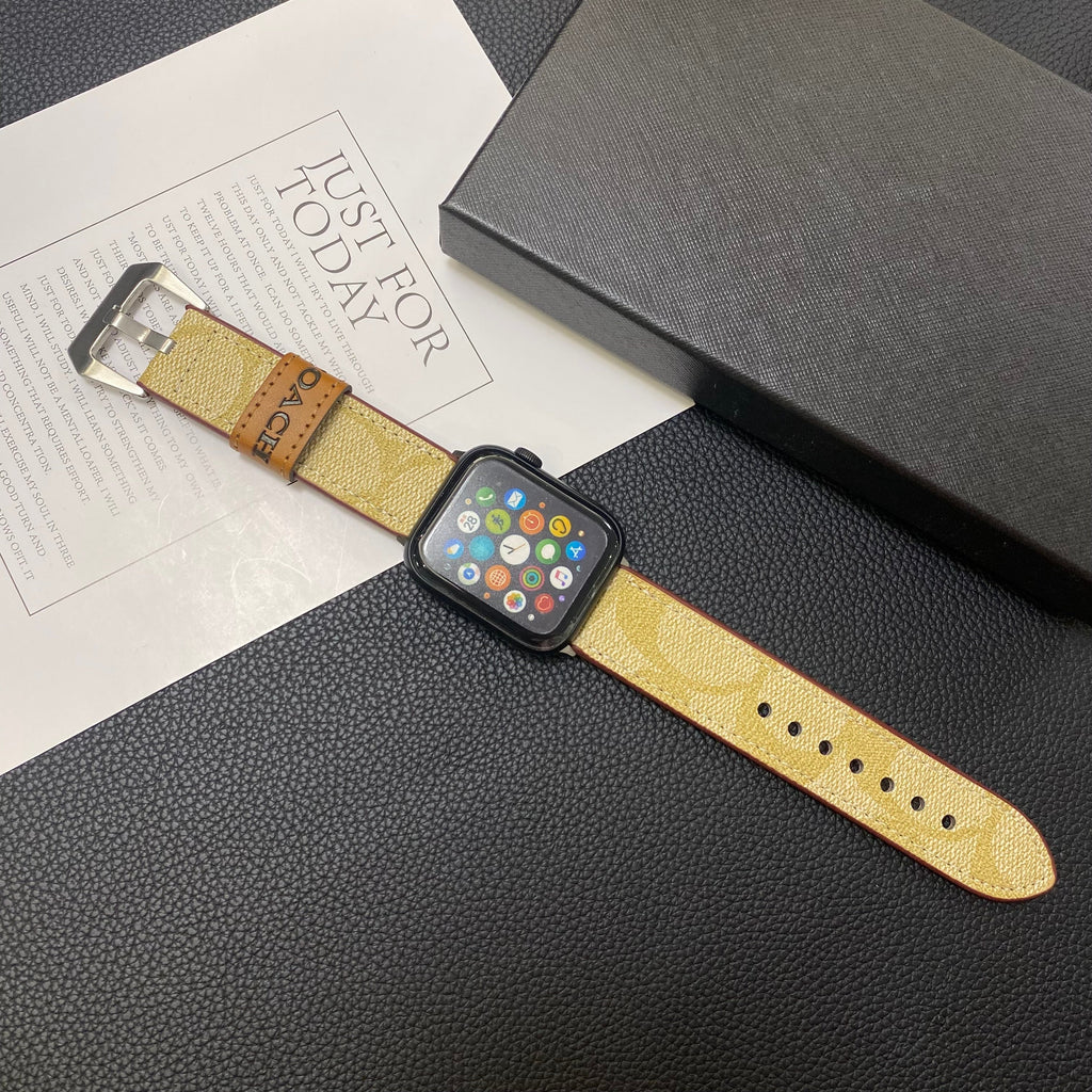 Luxury Coach Apple Watch Band – Leather Strap for Apple Watch Series 11