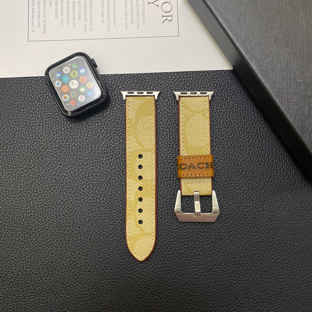 Luxury Coach Apple Watch Band – Leather Strap for Apple Watch Series 11