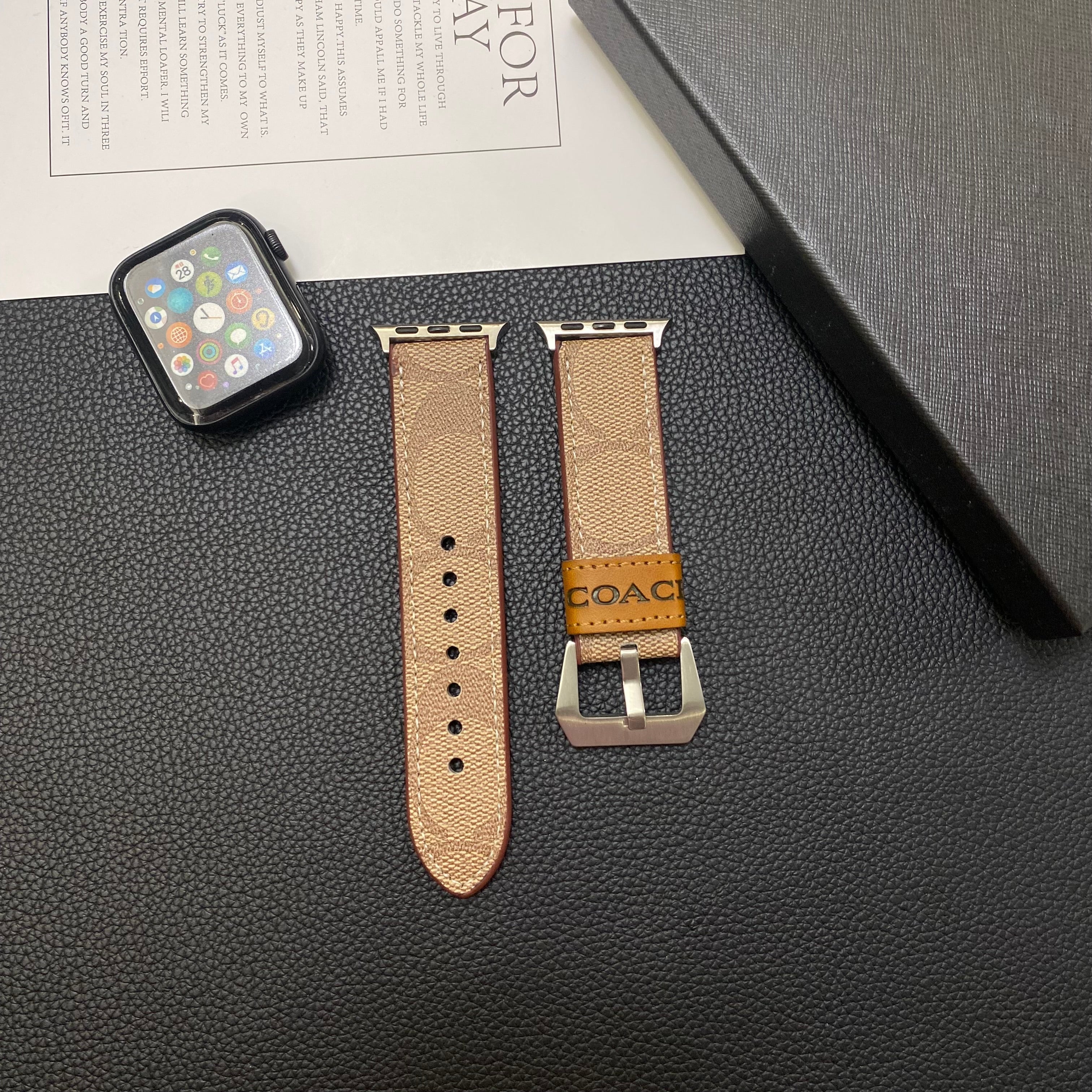 Luxury Coach Apple Watch Band – Leather Strap for Apple Watch Ultra