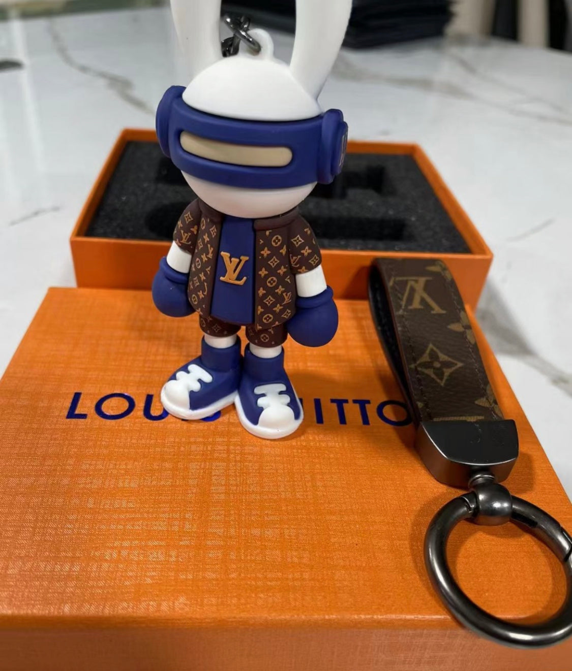 Louis Vuitton Vivienne Blue Rabbit Puppet Keychain