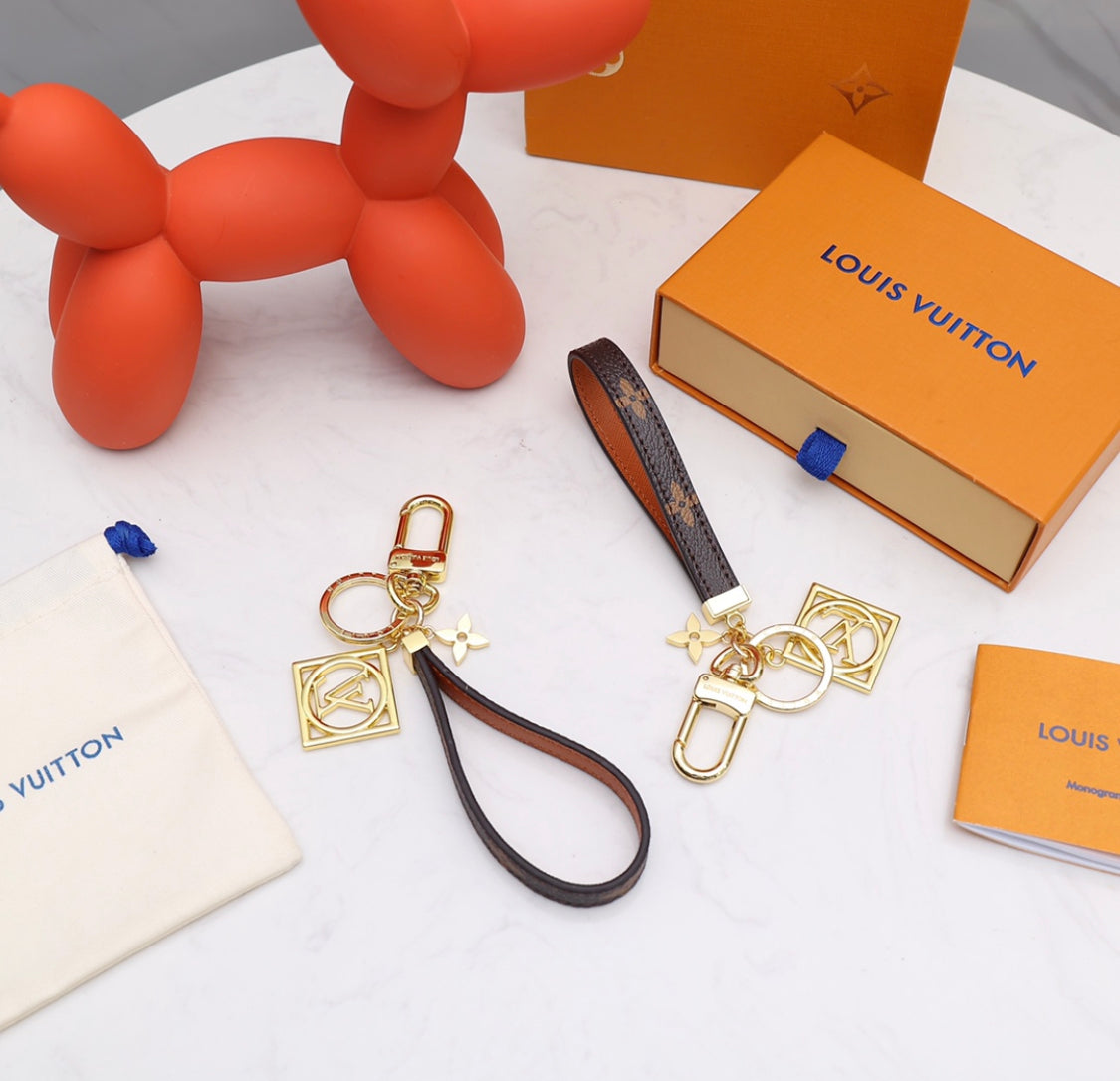 Louis Vuitton Monogram Leather Strap Keychain