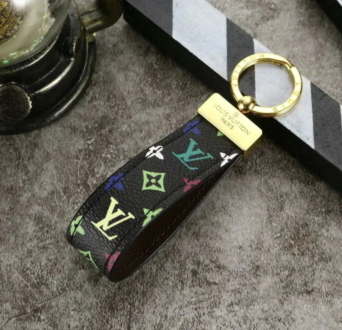 Louis Vuitton Monogram Leather Strap Keychain