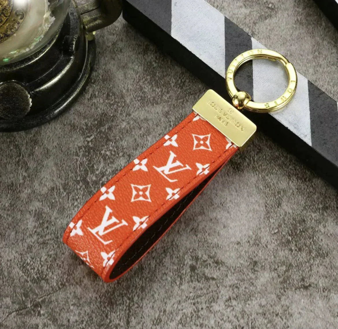 Louis Vuitton Monogram Leather Strap Keychain